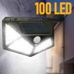 100 LED napelemes fali lámpa 4 oldalról világító mozgásérzékelővel emberi indukciós udvari vízálló lépcsők kültéri fali lámpa