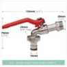 Garden Tools Brass Water Faucet 1/2" Outside & Inside Used Easy Turn On/Off Lever Handle Watering Supply Taps Ball Valve