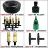 5M-30M Outdoor Misting Cooling System Garden Irrigation Watering 1/4'' Brass Atomizer Nozzles 4/7mm Hose for Patio Greenhouse