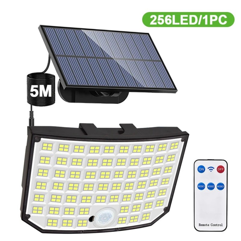 Solar Light kültéri 328/348 LED integrált szuperfényes mozgásérzékelő Erős teljesítmény IP65 Vízálló 3 üzemmód Kerti fal