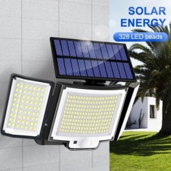 Solar Light kültéri 328/348 LED integrált szuperfényes mozgásérzékelő Erős teljesítmény IP65 Vízálló 3 üzemmód Kerti fal