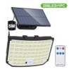 Solar Light kültéri 328/348 LED integrált szuperfényes mozgásérzékelő Erős teljesítmény IP65 Vízálló 3 üzemmód Kerti fal