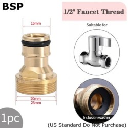 1/2" 3/4“ 1" Tap Quick Connector  Garden Irrigation Coupling Adapter Drip Copper Hose Tubing Repair Fittings Watering Tool