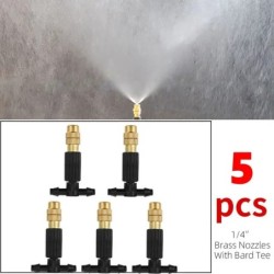 50-1pcs 4/7PVC Outdoor Misting Cooling System Garden Irrigation Watering 1/4'' Brass Atomizer Adjustable Garden Micro Sprinklers