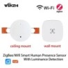 ZigBee Wifi MmWave emberi jelenlét mozgásérzékelő fényerő-/távolságérzékeléssel 5/110/220V Tuya Smart Life otthoni automatizálás