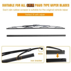 1PCS Windshield Windscreen 8MM 6MM 14"16"17"18"19"20"21"22"24"26"28" Car Wiper Blade Replacement Insert Refill Rubber Strip