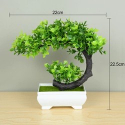 Mesterséges növények Cserepes zöld bonsai kis fa füves növények Cserepes dísz Hamis virágok otthoni kert dekorációhoz esküvői pa