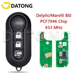 Datong World Car Remote Key Fiat 500L MPV Ducato Bravo PCF7946 433,92 ASK Mhz Auto Smart Replace Flip Key eredeti PCB-vel