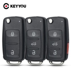 KEYYOU 10db 2/3/4 gombos távirányítós kulcstartó Skoda Octavia VW Volkswagen Golf Mk6 Tiguan Polo Passat CC SEAT cseretokhoz