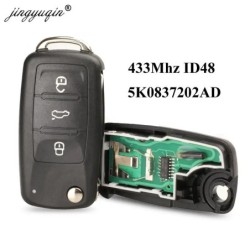 3BT Remote Flip key 434MHz ID48 Chip VW Volkswagen GOLF PASSAT Tiguan Polo Jetta Beetle Skoda Seat Car 5K0837202AD