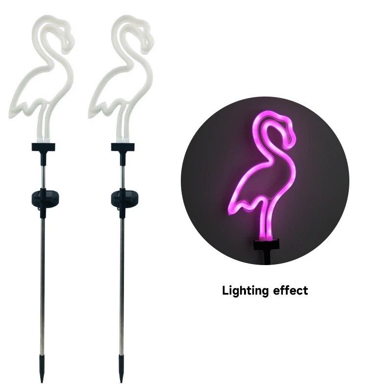 Solar Flamingo Light LED kültéri udvari lámpa kerti lámpa vízálló karólámpa folyosó dekoráció napelemes terasz földi lámpás