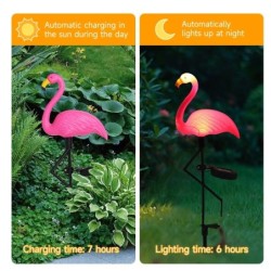 Solar Flamingo Light LED kültéri udvari lámpa kerti lámpa vízálló karólámpa folyosó dekoráció napelemes terasz földi lámpás