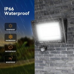 LED PIR mozgásérzékelős reflektor kültéri fali lámpa fehér fény 100W 50W 30W 20W 10W IP66 vízálló LED spotlámpa kertbe