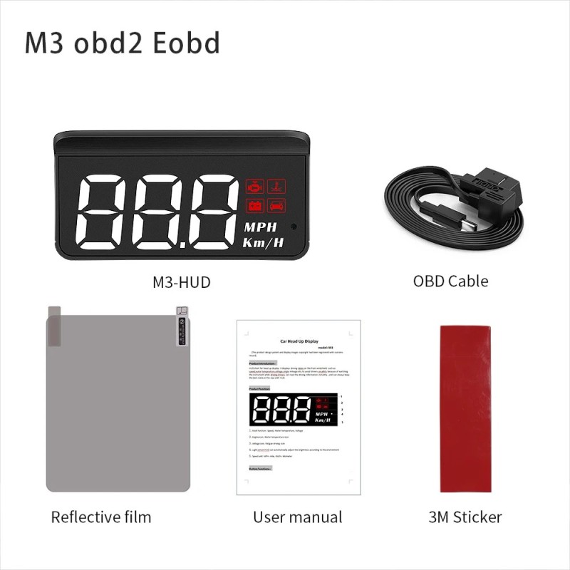 WYING M3 Auto OBD2 GPS Head-Up Display Auto Electronics HUD projektor kijelző Digitális autós sebességmérő tartozékok minden aut