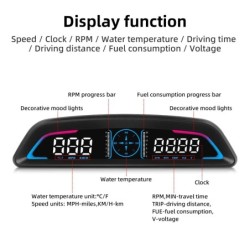 G3 / B3 Head Up Display OBD2 GPS Smart Car HUD digitális sebességmérő Biztonsági riasztó RPM Vízhőmérséklet fordulatszámmérő óra