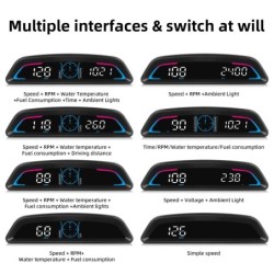 G3 / B3 Head Up Display OBD2 GPS Smart Car HUD digitális sebességmérő Biztonsági riasztó RPM Vízhőmérséklet fordulatszámmérő óra