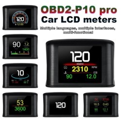 P10 Pro Head Up kijelző Fedélzeti számítógép autó digitális OBD2 futásteljesítmény OBD vezetői számítógép kijelzője sebességmérő