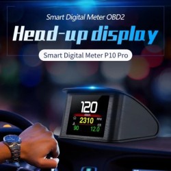 P10 Pro Head Up kijelző Fedélzeti számítógép autó digitális OBD2 futásteljesítmény OBD vezetői számítógép kijelzője sebességmérő