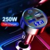 250W LED autós töltő 5 portos gyorstöltés PD QC3.0 USB C autós telefon töltő Type C adapter autóban iphone készülékhez Samsung H