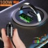 Mini 100W autós töltő Type C Dual USB gyorstöltés iphone 15 pro max Samsung Huawei Xiaomi aljzatos szivargyújtó töltőhöz