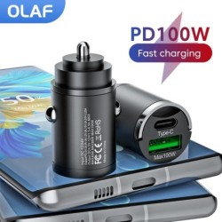 Olaf Mini 100W PD QC húzógyűrű Gyorstöltő autós töltő USB C autós telefon töltő adapter iPhone 13 12 Xiaomi Samsung Huawei készü