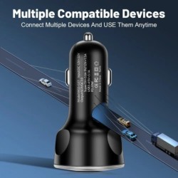 4usb PD 250W autós töltő Type C gyorstöltő automatikus mobiltelefon-adapter iPhone-hoz Samsung Huawei Xiaomi QC 3.0