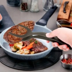 2 az 1-ben Nylon Grip Flip csipesz Tojás spatula fogók Steak spatula csipesz szorító palacsinta sült esztergályok Konyhai kiegés