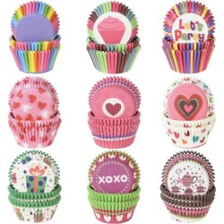 100 db Muffin Cupcake Papírpoharak Cupcake Bélés Sütés Muffin Doboz Csésze tok Party tálca Torta díszítő eszközök Születésnapi p