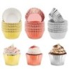 100db Fólia Fém Cupcake Bélés Muffin Papír tokok Sütőpoharak Rose Gold Esküvői Születésnapi Babazuhany Party Sütőkellékek