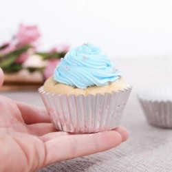 100db Fólia Fém Cupcake Bélés Muffin Papír tokok Sütőpoharak Rose Gold Esküvői Születésnapi Babazuhany Party Sütőkellékek