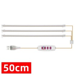 1/2/3/4 LED-es növekedési fénycsíkok beltéri növényekhez, piros, kék, teljes spektrumú USB fitolámpa időzítő, szabályozható palá