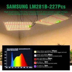 65 W-os LM281B LED Grow Light Napszerű termesztő lámpa beltéri növények virágos üvegházhoz 660nm 395nm 730nm teljes spektrummal.