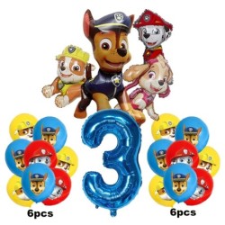 17db Rajzfilm PAW Patrol születésnapi dekoráció alumínium fólia digitális léggömb szett Kutyahajsza Marshall Skye Kids Party Kel