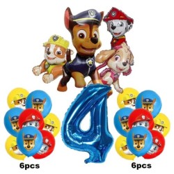 17db Rajzfilm PAW Patrol születésnapi dekoráció alumínium fólia digitális léggömb szett Kutyahajsza Marshall Skye Kids Party Kel