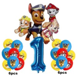 17db Rajzfilm PAW Patrol születésnapi dekoráció alumínium fólia digitális léggömb szett Kutyahajsza Marshall Skye Kids Party Kel