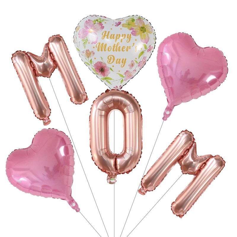 6 db Anya Anyák napi szett Fesztivál Balloon Air Globo Home Anyák napi buli díszek Kid Show Love Gift Baba zuhany kellékek