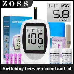 ZOSS Vércukormérő Glucométer Kit kód ingyenes cukorbetegség teszt 50/100db csíkok lándzsákkal Orvosi vércukor mg/mmol!