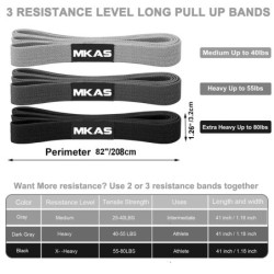 MKAS hosszú ellenállású hurokszalag szett Uniszex fitnesz jóga gumiszalagok csípő kör alakú comb guggolás szalag edzés edzőtermi