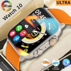 Új Watch 10 Ultra Smart Watch 49mm 2024 Új NFC férfi női GPS Track Bluetooth hívás BT zenei játékok vezeték nélküli töltő okosór