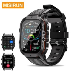 MISIRUN New C26 Smart Watch 100+ Sports Modes Bluetooth Call Smartwatch 1.96" AMOLED 1ATM Waterproof Outdoor Military Wristwatch