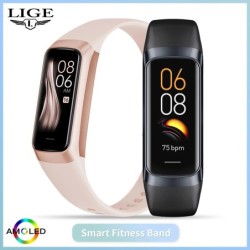 LIGE Amoled okosóra férfi 2024 Smart Band női pulzusszám Blood Smartwartch vízálló intelligens karkötő Sport fitnesz nyomkövető