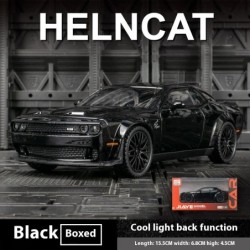 Dodge Challenger Hellcat játékautó 1:32 méretarányú fémöntvényes játékautókhoz, visszahúzható Hellcat modellautók hanggal és fén