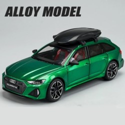 1/24 Audi RS6 Avant kombi ötvözet versenyautó modell fröccsöntött fém pályás sportkocsi járművek modell hangfény gyerekeknek ját