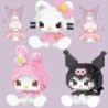 Sanrio Anime Hello Kitty Saját dallam Cinnamoroll Pompompurin Kuromi Barátok Építőkövek Téglák Lányok Gyerekek Gyerekjáték Ajánd