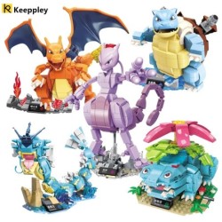 Igazi Pokémon karakteres sztár álomsorozat Blastoise Charizard Venusaur Gyarados Mewtwo puzzle build építőkocka modell babajáték