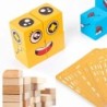 Kocka arccsere Építőkockák Társasjáték Fa Puzzle Montessori Expression Fa kockák Blocok gyerekeknek Gyerekeknek Játékok Ajándék