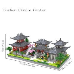 Suzhou Garden puzzle mikrorészecske-összeállítás típusú építőelem etnikai stílusú építőkocka játék