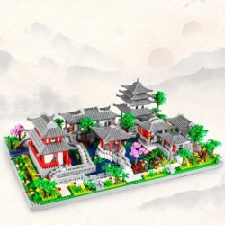 Suzhou Garden puzzle mikrorészecske-összeállítás típusú építőelem etnikai stílusú építőkocka játék