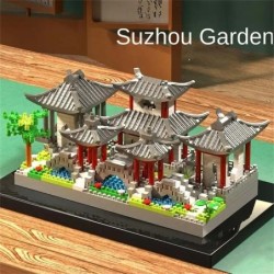 Suzhou Garden puzzle mikrorészecske-összeállítás típusú építőelem etnikai stílusú építőkocka játék