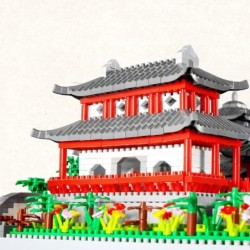 Suzhou Garden puzzle mikrorészecske-összeállítás típusú építőelem etnikai stílusú építőkocka játék